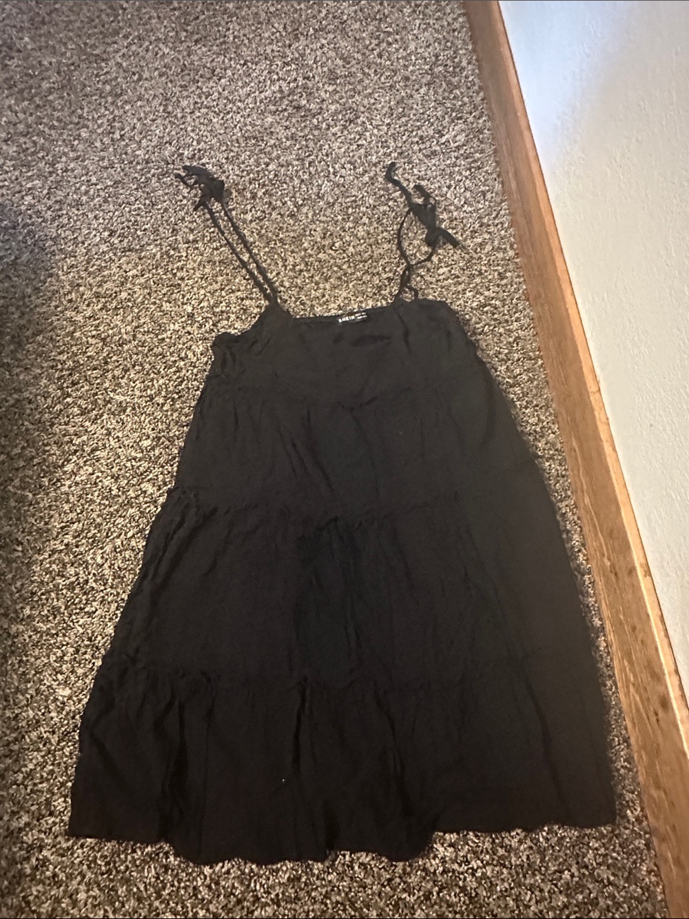 SHEIN Black Tiered Spaghetti Strap Dress